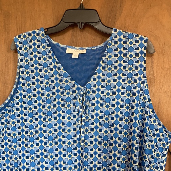 Emaline top sleeveless abstract geometric print w stretch casual office 1X  3X - Picture 5 of 17